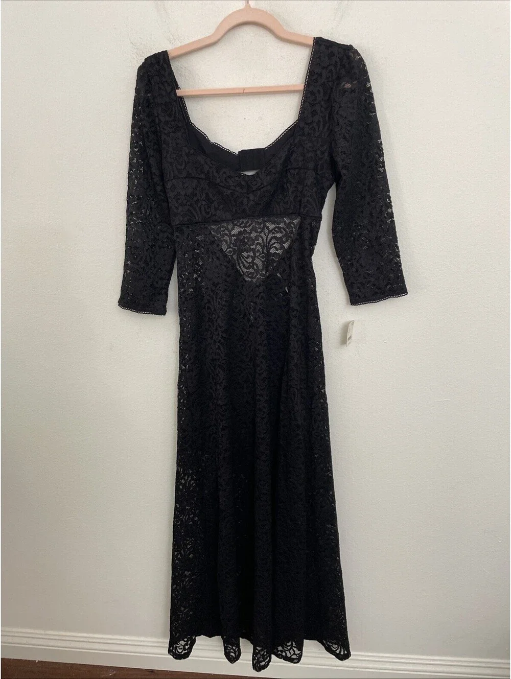 Free People Adored Maxi Dress Black Lace size M $198msrp NWT